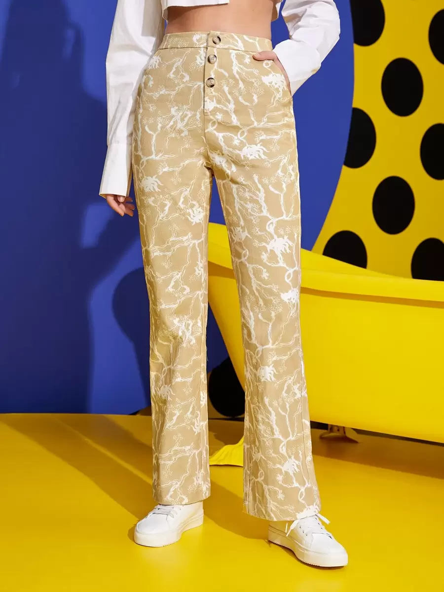 Bianca Quần nữ Túi Nút phía trước Đá hoa Giải trí - Nhiều màu - Xem 1