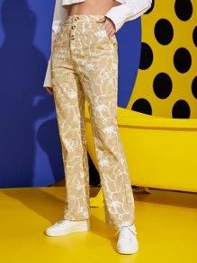 Bianca Quần nữ Túi Nút phía trước Đá hoa Giải trí - Nhiều màu - Xem 3