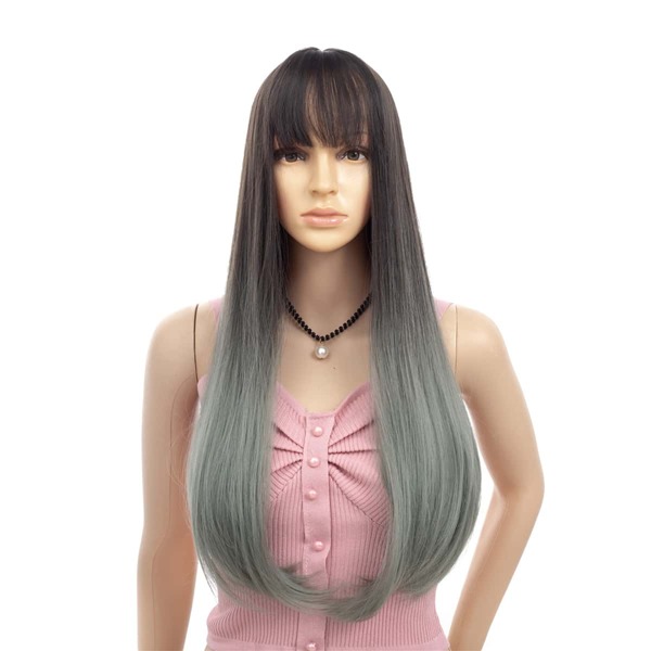 

Ombre Long Straight Synthetic Wig With Bangs
