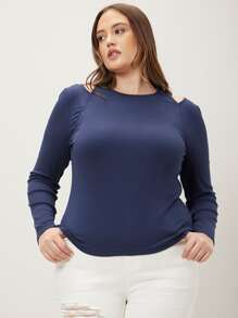 MOTF PREMIUM Camiseta viscosa con abertura - Azul Marino - Ver 5