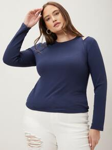 MOTF PREMIUM Camiseta viscosa con abertura - Azul Marino - Ver 6