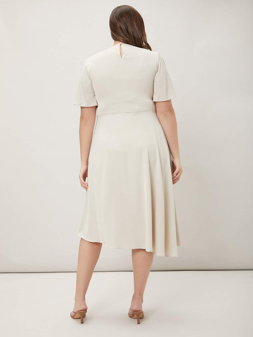 PLUS BUTTERFLY SLEEVE ASYMMETRICAL DRESS