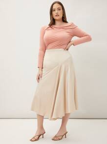 MOTF PREMIUM 大碼粘膠纖維不對稱領T恤 - 珊瑚粉 - 查看 7