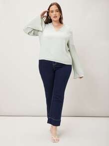 SHEIN LUNE Plus Bell Sleeve Top