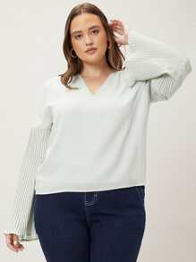 SHEIN LUNE Plus Bell Sleeve Top