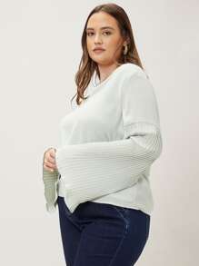 SHEIN LUNE Plus Bell Sleeve Top