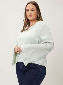 SHEIN LUNE Plus Bell Sleeve Top