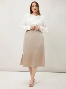 MOTF PREMIUM PLUS TIE-NECK RAGLAN SLEEVE TOP - White - View 9