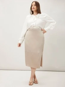 MOTF PREMIUM PLUS TIE-NECK RAGLAN SLEEVE TOP - White - View 10