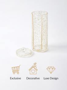 SHEIN BASIC SỐNG Công cụ tổ chức Pad mặt độc quyền-Quà tặng ngày lễ lấp lánh vàng - Vàng - Xem 7