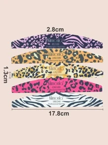 klimonla 豹纹美甲锉套装，亚克力美甲锉100/180目，混合粗细，专业美甲沙龙用品，符合人体工学的彩色边框设计，每种颜色各1支。（5支装） - 彩色 - 查看 6