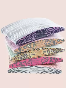 klimonla 豹纹美甲锉套装，亚克力美甲锉100/180目，混合粗细，专业美甲沙龙用品，符合人体工学的彩色边框设计，每种颜色各1支。（5支装） - 彩色 - 查看 7