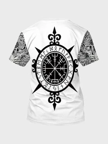 Manfinity LEGND Men Wolf & Snake Print Tee - Black and White - View 2