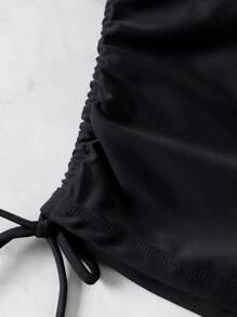 Bikini liền thân có dây buộc cho bãi biển mùa hè - màu đen - Xem 7