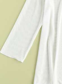 Girls Open Front Kimono - White - View 4