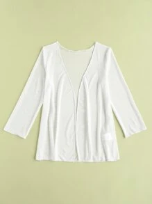 Girls Open Front Kimono - White - View 5