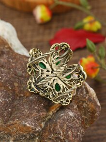 EMERY ROSE 花朵造型发爪，波西米亚风，圣帕特里克节主题，发饰，发夹，发卡，秋冬发夹，适合度假装扮，夏季女士适用 - 綠色 - 查看 2