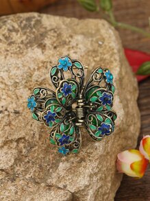 EMERY ROSE 花朵造型发爪，波西米亚风，圣帕特里克节主题，发饰，发夹，发卡，秋冬发夹，适合度假装扮，夏季女士适用 - 綠色 - 查看 4