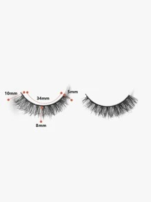 Volumized False Eyelashes, 5 pairs 10mm messy cross-eyelashes - Black - View 3