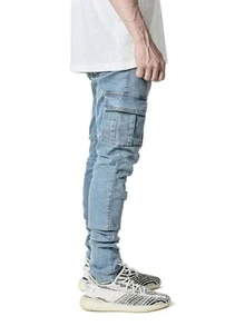 Manfinity EMRG Hombres Jeans con bolsillo con solapa con cremallera - Lavado ligero - Ver 3