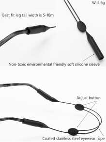 1 Soporte Para Gafas Con Temática Deportiva Para Hombre (con Diseño De Longitud Ajustable De Alambre De Acero, Gafas No Incluidas) - Negro - Ver 4