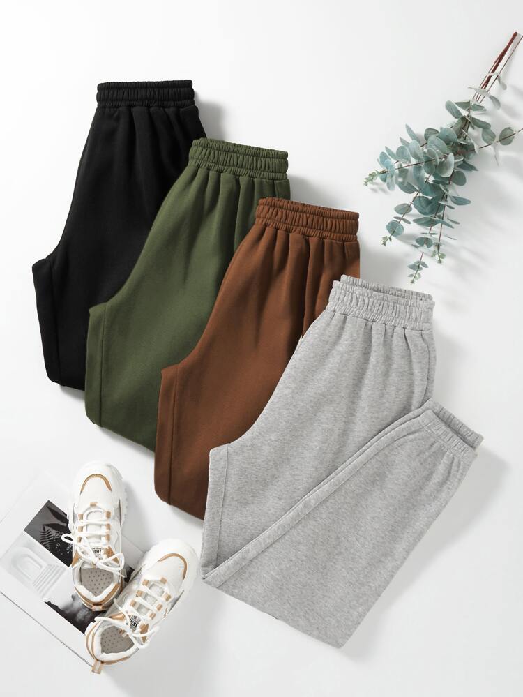 4Pack Thermal Lined  Sweatpants Graduation,Back To School Outfits,Graduation,Teacher Outfits For Women,Back To School Fall Cloth For Women