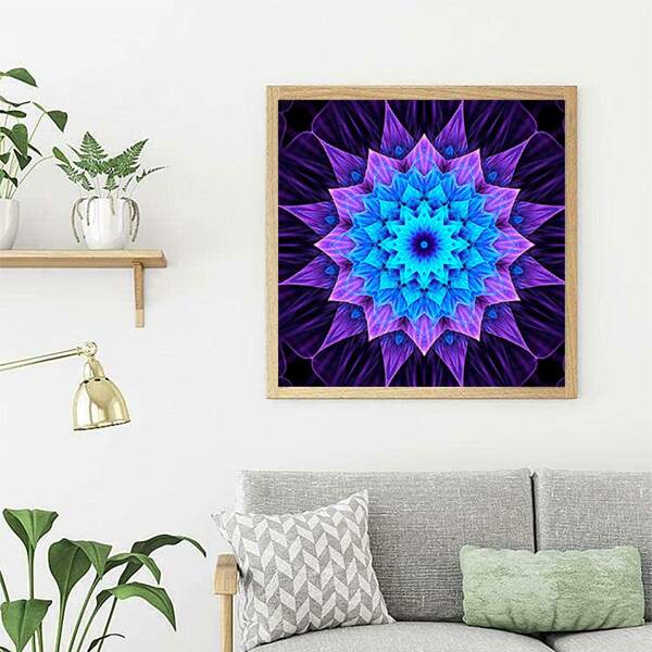 

Mandala Print DIY Diamond Painting Without Frame, Multicolor