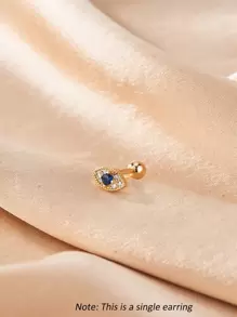 1pc Cubic Zirconia Decor Stud Earring - Yellow Gold - View 2