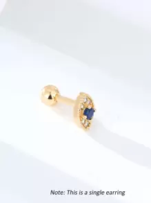 1pc Cubic Zirconia Decor Stud Earring - Yellow Gold - View 4