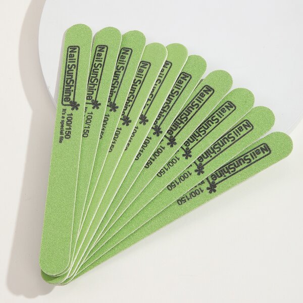 

10pcs Letter Graphic Nail File, Green