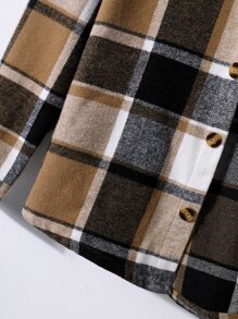 Manfinity Hombres de cuadros con bolsillo delantero con cordón con capucha Abrigo sin Pullover - Multicolor - Ver 7