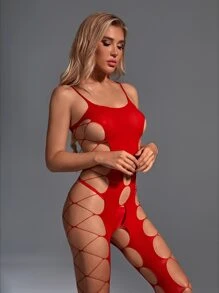 Fishnet Cut-out Mesh Bodystocking
