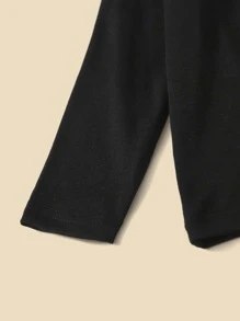 SHEIN Young Boy 2pcs Solid High Neck Tee - Black and White - View 4