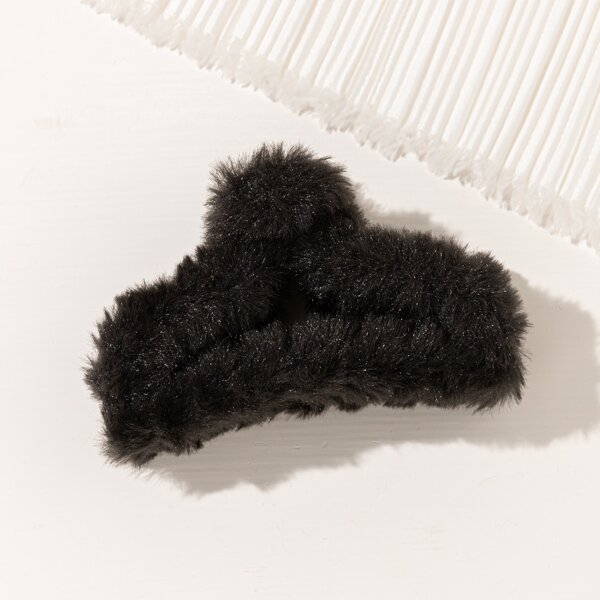

Solid Plush Hair Claw, Black