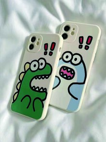 حافظة هاتف كرتونية مضحكة للزوجين 2 قطع متوافقة مع iPhone 15/15Pro/15Plus/15Promax - متعدد الألوان - مشاهدة 2