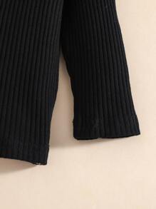 Baby Ruffle Trim Solid Tee & Leggings - Black - View 7