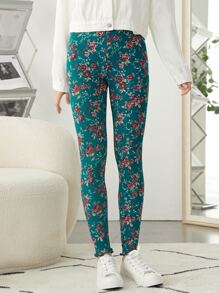 SHEIN Leggings Bé Gái Hoa Tất cả trên in Hấp dẫn - Nhiều màu - Xem 3