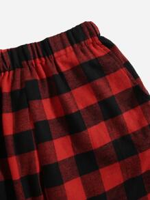 2 piezas Pantalones de dormir de guingán - Multicolor - Ver 4