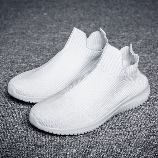 

Knit Detail Slip On Sneakers, White