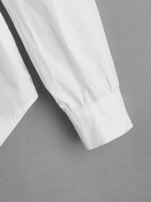 SHEIN Cô gái Tween Hai âm chất liệu da PU Bảng Áo 2 trong 1 - Đen và trắng - Xem 4