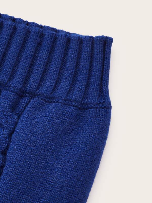 SHEIN Mulvari Solid Cable Knit Pants SHEIN USA