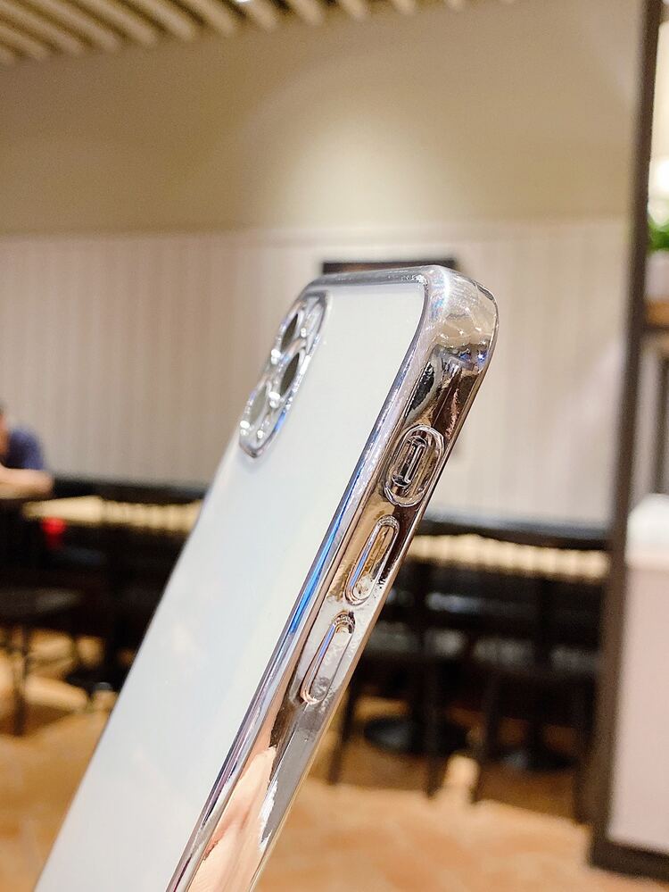 Funda de celular transparente marco en contraste - Plateado - Añade 3