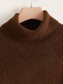 SHEIN LUNE Áo len Plus Size Hình học Giải trí - Cà phê nâu - Xem 4