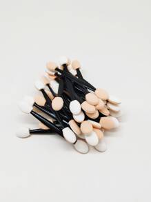 Disposable Double-Head Eyeshadow Stick, 30pcs Eyeshadow Brush Sponge Stick Makeup Tool Sponge Brush Head - Black - View 2