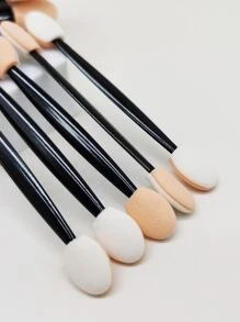 Disposable Double-Head Eyeshadow Stick, 30pcs Eyeshadow Brush Sponge Stick Makeup Tool Sponge Brush Head - Black - View 4