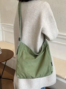 Nhẹ, Túi vải canvas dung tích lớn dành cho doanh nhân, Túi vải Hobo dung lượng lớn thông thường dành cho nữ, Túi đeo chéo di động kiểu cổ điển dành cho các cô gái tuổi teen Nữ sinh viên đại học, tân binh & nhân viên cổ trắng Hoàn hảo cho văn phòng, đại học, công việc, kinh doanh, đi làm, ngoài trời, du lịch, Đi chơi, Túi đeo vai đi học - màu xanh lá - Xem 3