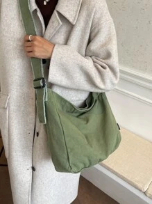 Nhẹ, Túi vải canvas dung tích lớn dành cho doanh nhân, Túi vải Hobo dung lượng lớn thông thường dành cho nữ, Túi đeo chéo di động kiểu cổ điển dành cho các cô gái tuổi teen Nữ sinh viên đại học, tân binh & nhân viên cổ trắng Hoàn hảo cho văn phòng, đại học, công việc, kinh doanh, đi làm, ngoài trời, du lịch, Đi chơi, Túi đeo vai đi học - màu xanh lá - Xem 5