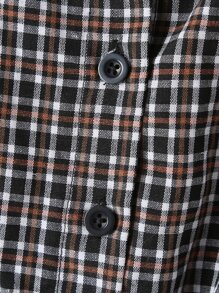 Áo cánh Gái viền lá sen Xù Nút phía trước Sọc ca rô Dễ thương - Nhiều màu - Xem 4