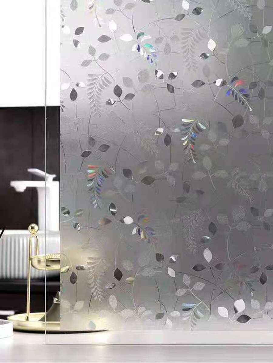 Leaf Pattern Window Privacy Film - Clear - View 1