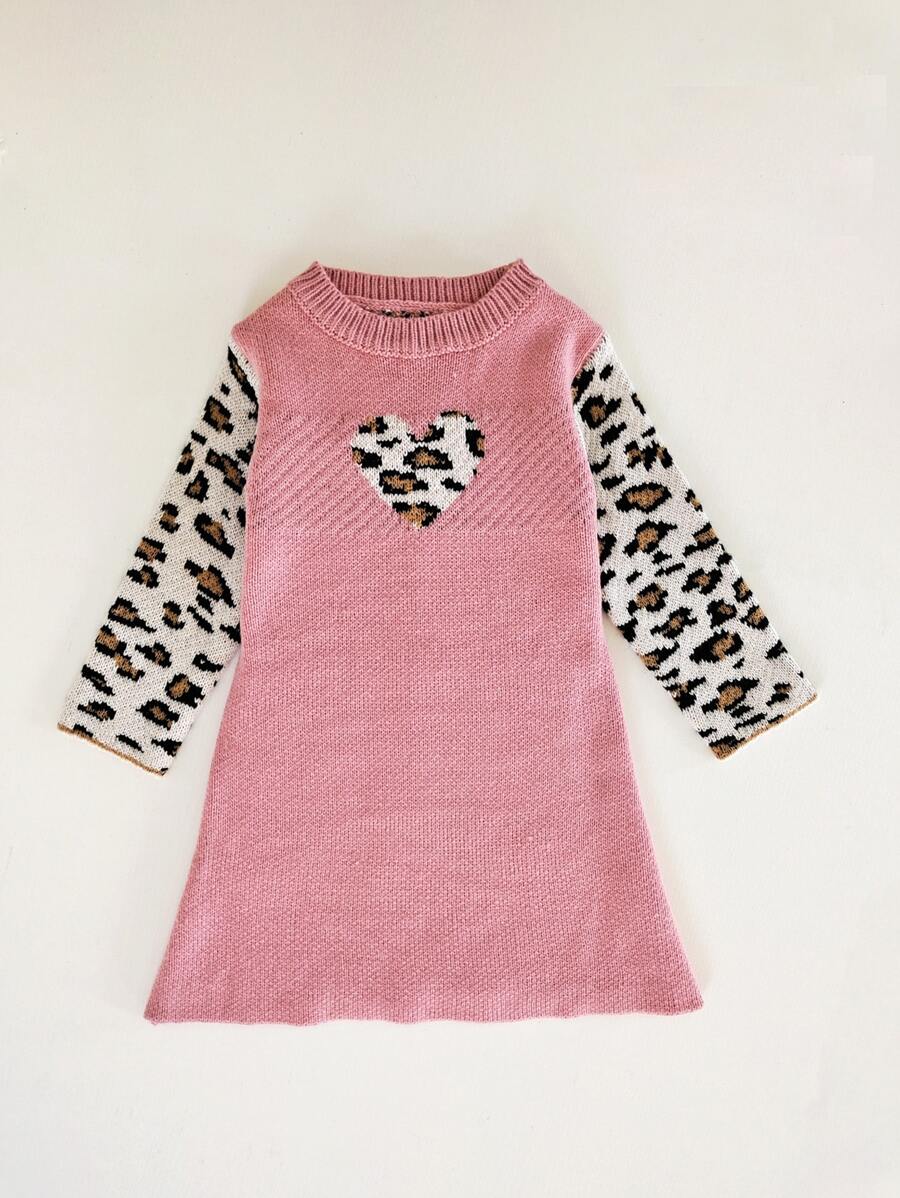 Váy len cho bé gái Nghề thêu Tim Báo Dễ thương - Nhiều màu - Xem 1